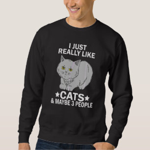 Sudadera Me gusta mucho los gatos y quizás 3 personas miau