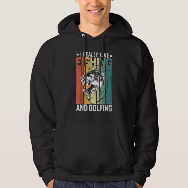Sudadera Me Gusta Mucho Pescar Y Golf De Pesca Y Golf (Anverso)