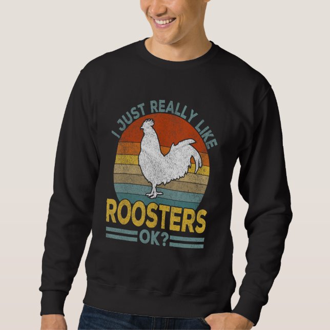 Sudadera Me Gusta Mucho Rooster Funny Rooster Retro (Anverso)