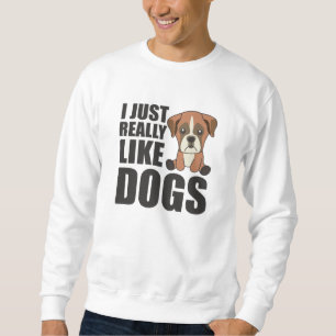 Sudadera Me Gusta Realmente Perros Cute Boxer Dog Brown