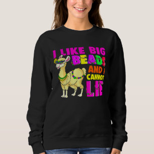 Sudadera Me Gustan Las Bajas Fancy Llama Lover Mardi Gras