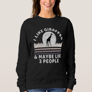 Sudadera Me gustan las jirafas y tal vez 3 personas vivenga
