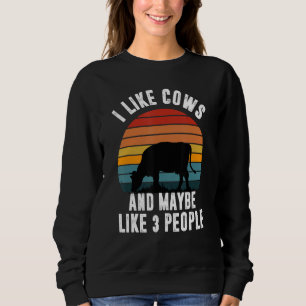 Sudadera Me gustan las vacas y tal vez me gusten 3 personas