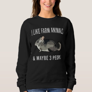 Sudadera Me gustan los animales de granja de chinchilla y q