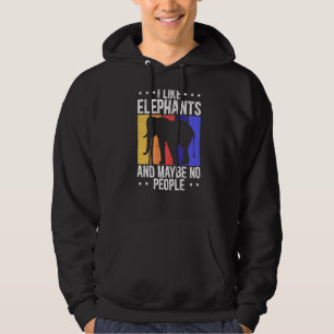 Sudadera Me Gustan Los Elefantes Y Tal Vez Ninguna Gente De