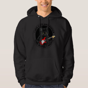Sudadera Me gustan los gatos y la guitarra y tal vez tres p