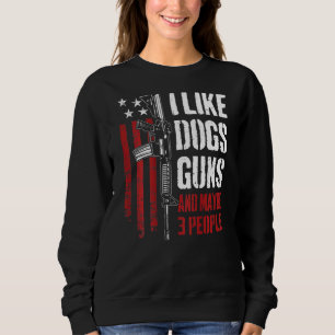 Sudadera Me gustan los perros de caza y quizás 3 personas  