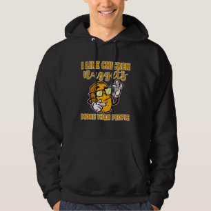 Sudadera Me gustan más los nuggets de pollo que la gente