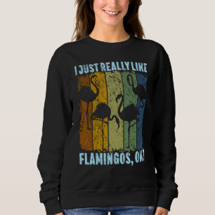 Sudadera Me Gustan Mucho Los Flamencos Ok  Animal  Ave