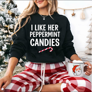 Sudadera Me gustan sus caramelos de menta Navidad