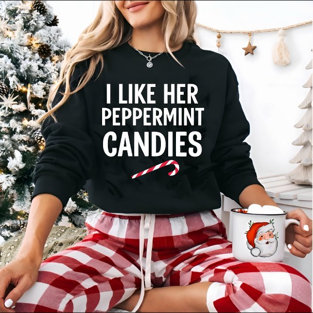 Sudadera Me gustan sus caramelos de menta Navidad (Subido por el creador)