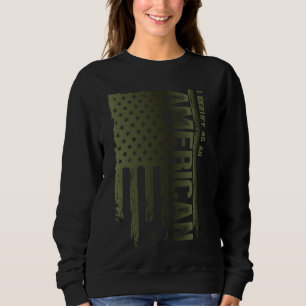 Sudadera Me identifico como norteamericano y militar orgull