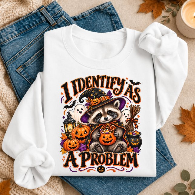 Sudadera Me Identifico Como Un Problema Funny Halloween Map (I Identify As A Problem Funny Halloween Racoon Sweatshirt
)