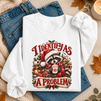 Sudadera Me Identifico Como Un Problema Mapache Divertido D