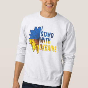 Sudadera Me mantengo con Ucrania. Símbolo de girasol de Paz