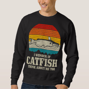 Sudadera Me Pregunto Si Catfish Piensa En Mí Pescando Pesca