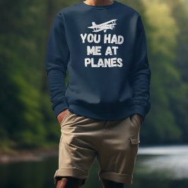 Sudadera Me Tenías En Los Aviones Typografía, Aviación, Gra