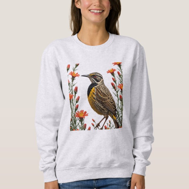 Sudadera Meadowlark Rodeado Por Castilleja linariaefolia (Anverso)