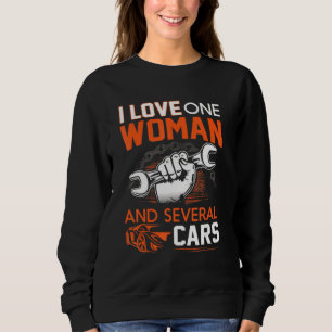 Sudadera Mecánica Me Encanta Una Mujer Y Varios Coches Para