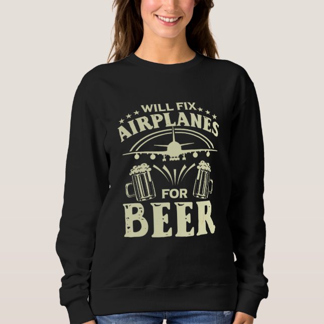 Sudadera Mecánico De Aeronaves Arreglará Aviones Para Cerve (Anverso)