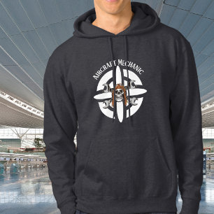 Sudadera Mecánico de Aeronaves, Piloto de Calavera, Simple 