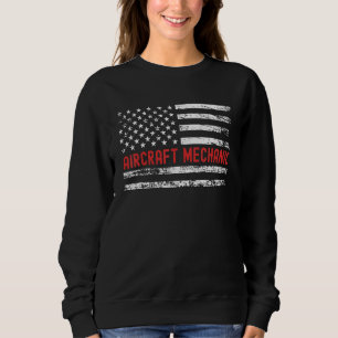 Sudadera Mecánico de Aeronaves Profesión Bandera Estados Un