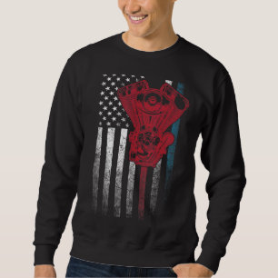 Sudadera Mecánico De Coches 4 De Julio Bandera Estadouniden