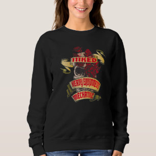 Sudadera Mecánico de Equipo Pesado Calavera Tatuada y Rosas