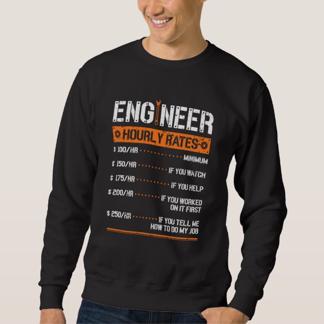 Sudadera Mecánico de Ingeniería por Horas (Anverso)