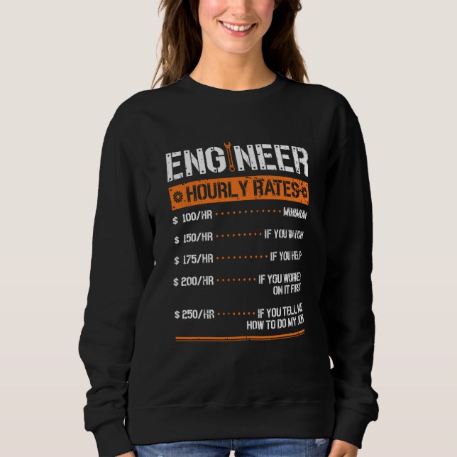 Sudadera Mecánico de Ingeniería por Horas (Anverso)
