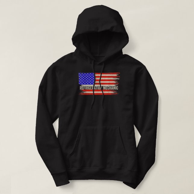 Sudadera Mecánico de Refrigeración de la Bandera Americana  (Diseño del anverso)