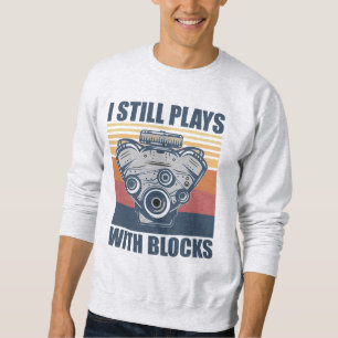 Sudadera mecánico divertido todavía juega con bloques