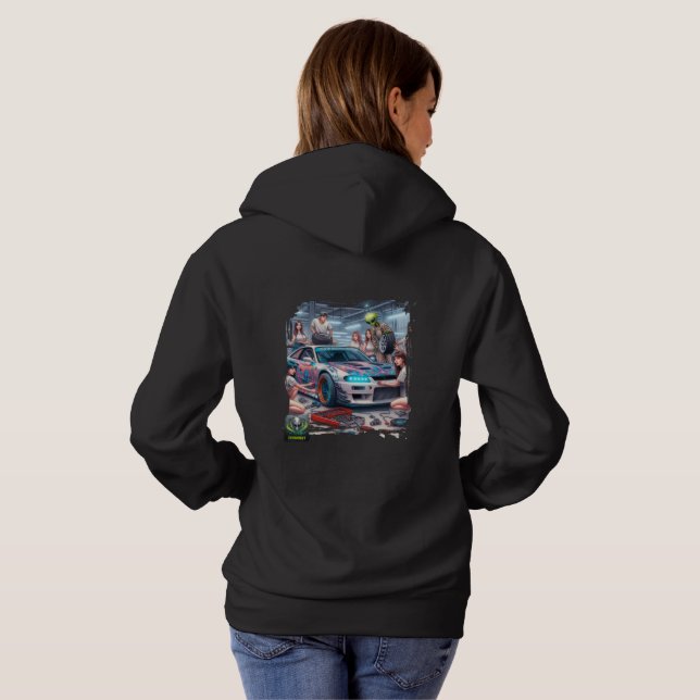 Sudadera Mecánico extraterrestre (alienígena) de deriva neó (Reverso completo)