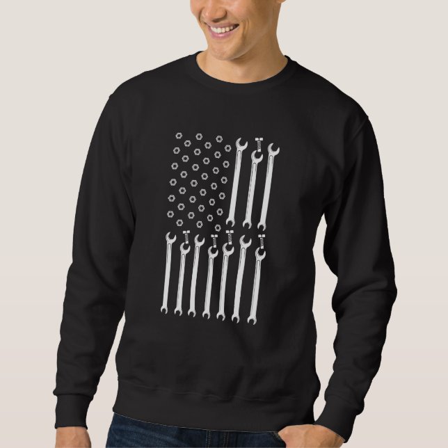 Sudadera MECÁNICO FLAG US FLAG Car Guy Orgulloso Mecánico (Anverso)