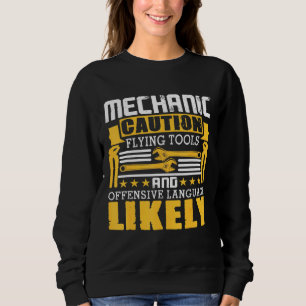 Sudadera Mecánico Mecánico del Mensaje de Precaución