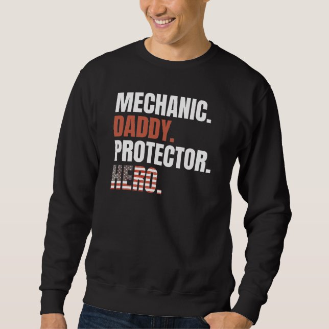 Sudadera Mecánico Papá Protector Héroe Orgulloso Papá Ameri (Anverso)