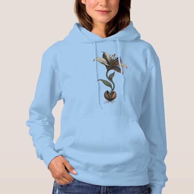 Sudadera Mechanical Bloom Steampunk Botanical Art (Anverso)