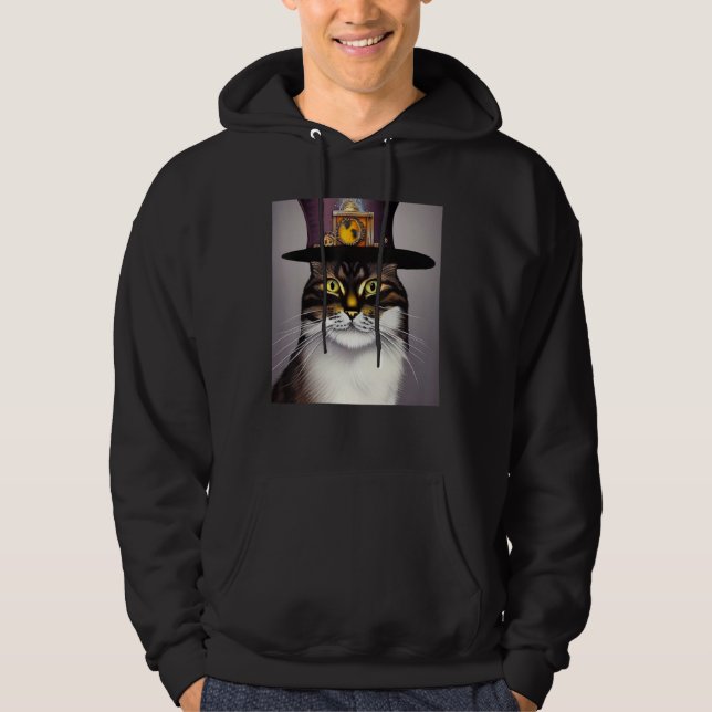 Sudadera Mechanical Cat Ingenuity Unleash Steampunk AI Cat  (Anverso)