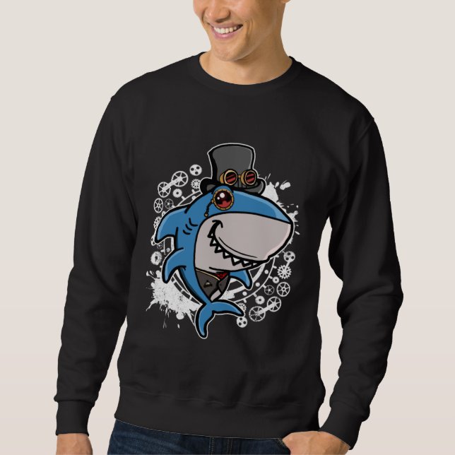 Sudadera Mechanical Victorian Steampunk Shark (Anverso)