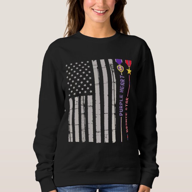 Sudadera Medalla de Corazón Púrpura de Estrella de Bronce V (Anverso)