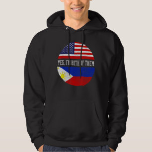 Sudadera Media Americana Mitad Filipino Bandera Estadounide