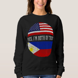 Sudadera Media Americana Mitad Filipino Bandera Estadounide