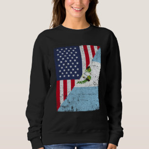 Sudadera Media bandera de EE. UU. Media bandera de Guatemal