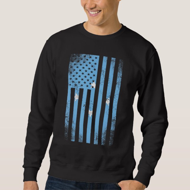 Sudadera Media Bandera Micronesia Vintage Americana Dentro  (Anverso)