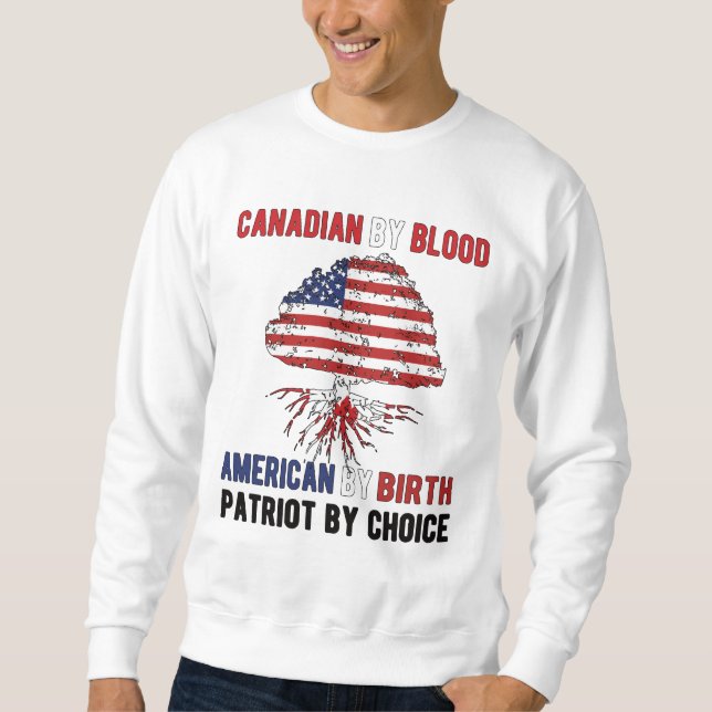 Sudadera Media canadiense media bandera americana Canadá Es (Anverso)