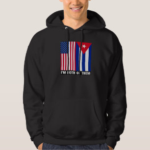 Sudadera Media Herencia Cubana Media Americana Bandera de E