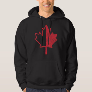 Sudadera Media hoja de arce retro Canadá Día Orgulloso Fl c