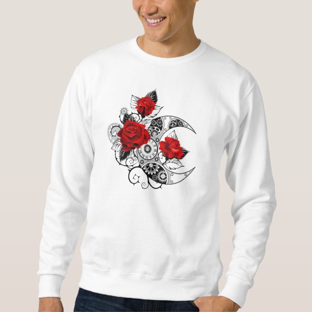 Sudadera Media luna mecánica con rosas rojas (Anverso)