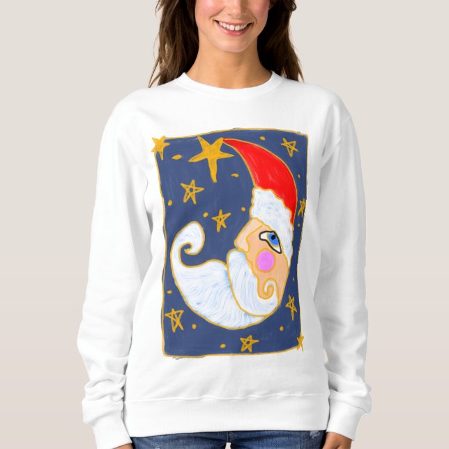 Sudadera Media Luna Santa Claus Resumen Arte (Anverso)