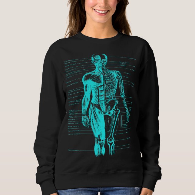 Sudadera Médica de anatomía corporal humano Enfermera de be (Anverso)